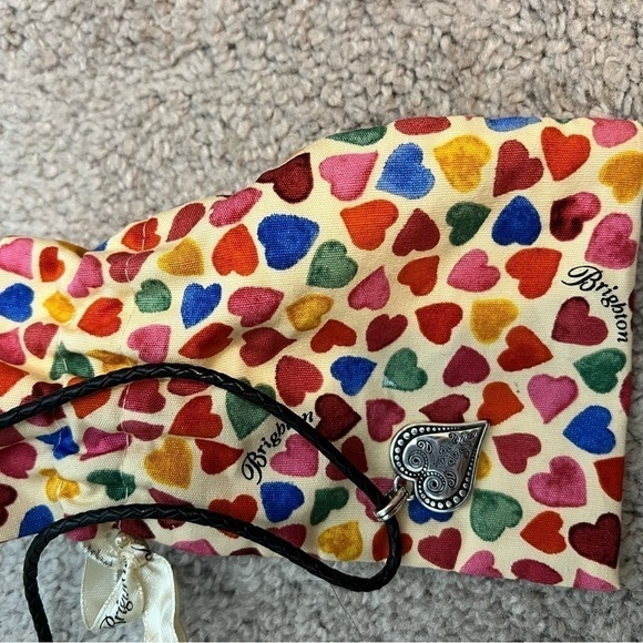 Brighton French Quarter Ophelia Heart Silver Tone Leather Necklace Minimalistic - Picture 7 of 8